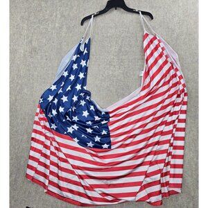 American Flag Womens Star & Striped Cover Up Dress Multicolor Size Large Rayon